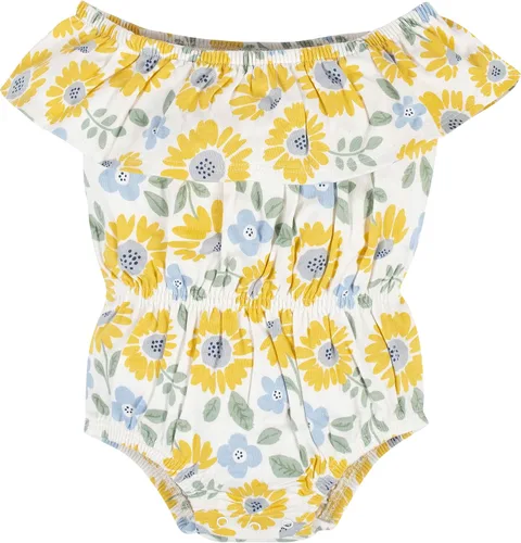 Vista 3 de Gerber Conjunto de mameluco y diadema de 2 piezas con cuello ancho para bebés y niñas