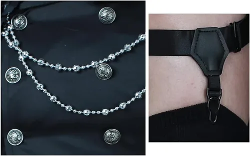 Vista 5 de Cosplay.fm Disfraz de anime para mujer, traje clásico negro con accesorios