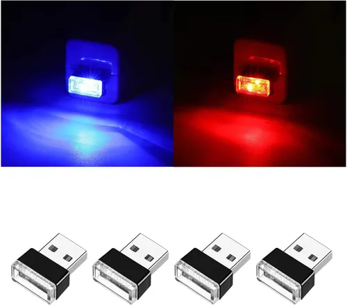 Vista 15 de Ziciner 6 PCS Lámpara de Ambiente Interior de Coche LED USB, Mini Luz Nocturna LED Portátil, Kit de Iluminación Ambiental de Maletero con Interfaz