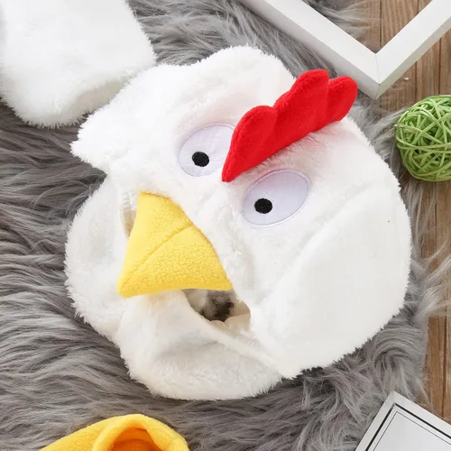 Vista 3 de Huaai Disfraz de Halloween para bebés, niños y niñas, enterizo de animales para bebé, niña y niño recién nacido (blanco, 9-12 meses)