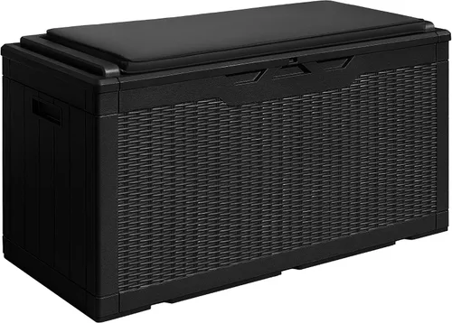 Vista 11 de Devoko Caja de cubierta de 29 galones, caja de almacenamiento al aire libre de resina impermeable Bloqueable y resistente a los rayos UV