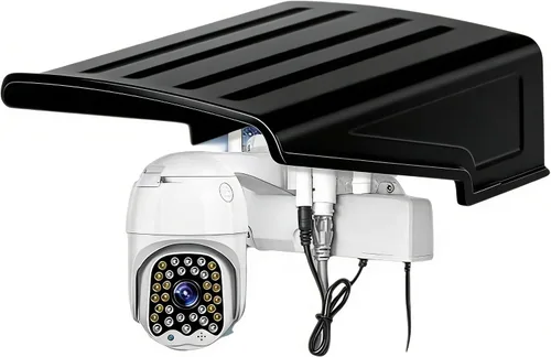 Vista 8 de jojofuny Cubierta de lluvia para cámara de seguridad para exteriores, protector solar de plástico negro para cámaras domo Bullet PTZ, techo
