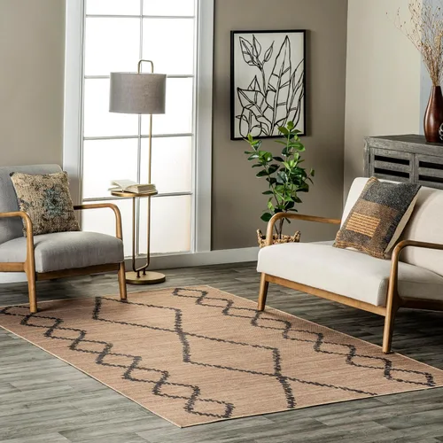 Vista 6 de nuLOOM Alfombra de Área Easy-Jute de 5' x 8', Lavable a Máquina, Antideslizante, para Sala de Estar, Dormitorio, Habitación de Niños, Guardería