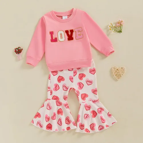 Vista 17 de Gueuusu Conjunto de ropa de manga larga para bebé niña con texto en inglés "My 1st Christmas", sudadera de manga larga con pantalones acanalados