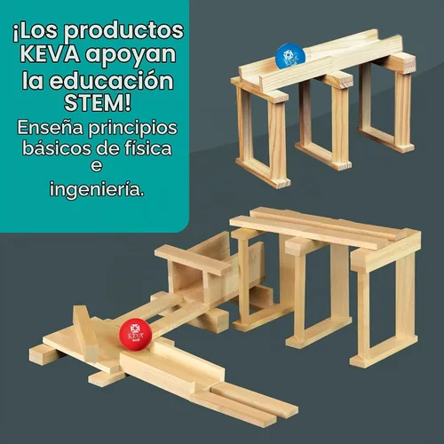 Vista 4 de Conjunto Contraptions de 50 piezas de tablitas de Keva