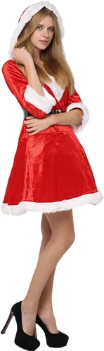 Vista 2 de EraSpooky Disfraz de Papá Noel de Navidad para mujer