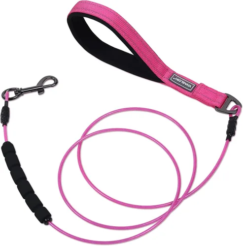 Vista 11 de VIVAGLORY Toughbite - Correa para perro a prueba de mordeduras, no masticable, con mango de tráfico y doble asa para entrenamiento y caminar, metal
