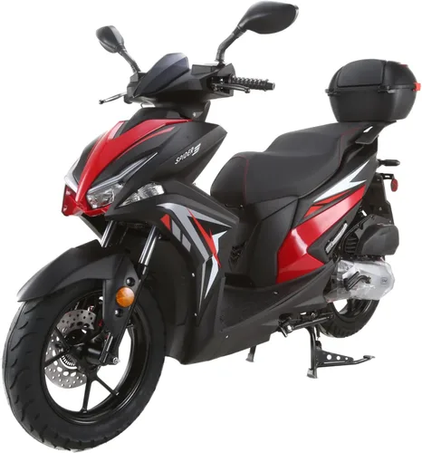 Vista 5 de HHH SPIDER 200 EFI Motocicleta de calle para adultos, scooter de 200cc totalmente automática de lujo para adultos (ROJO)