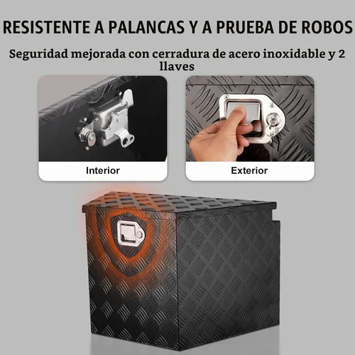 Vista 5 de VEVOR Caja para Lengüeta de Remolque, Cofre de Herramientas de Cajas para Lengüeta de Placa Diamantada de Aleación de Aluminio, Caja