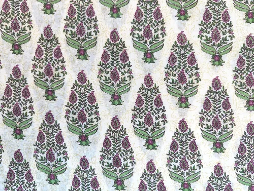Vista 4 de AVKA Studio Tela con Estampado de Bloques a Mano por Yarda - PRECORTADA 1 Yarda 42 Pulgadas de Ancho - Material 100% Algodón - Patrón Paisley Beige
