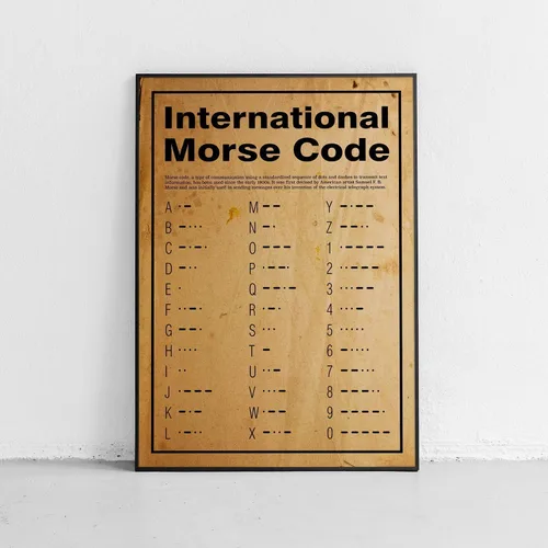 Vista 2 de Póster del alfabeto con código morse o imprimir sin marco