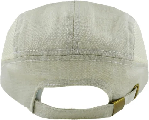 Vista 2 de Gorra plana de algodón de lino para hombre Newsboy de verano B31 - Beige