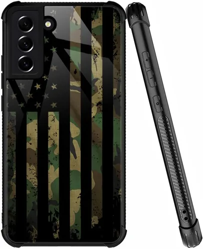 Vista 58 de ZHEGAILIAN Funda compatible con Samsung Galaxy S21, funda de vidrio orgánico para niñas, mujeres y hombres, diseño de cuatro esquinas, antiarañazos