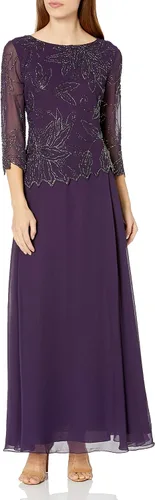Vista 6 de J Kara Vestido con cuentas florales 3/4 para mujer Negro (black/Gun)