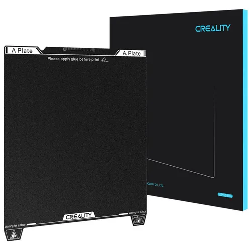 Vista 14 de Creality Official Ender 3 V3 Plus Build Plate Gold Textured Surface 315x310mm PEI Sheet Flexible Removable Spring Bed Plate for K1 Max, Ender 3 V3