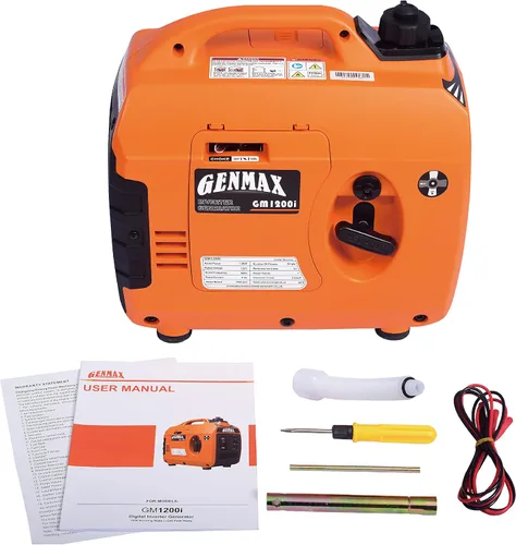 Vista 6 de GENMAX Generador portátil, motor de gas ultra silencioso de 1200 W, cumple con la EPA, función de modo ecológico, ultraligero para uso doméstico