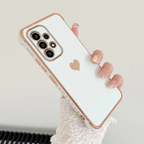 Vista 88 de phylla Funda de teléfono compatible con Samsung Galaxy A12 de 6.5 pulgadas, lindo corazón chapado en oro, elegante funda de lujo para mujer