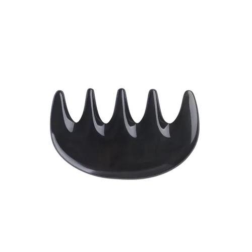 Vista 3 de Breezelike Peine de pelo de dientes anchos, mini peine de bolsillo sin estática para masaje, peine de cuerno de búfalo negro natural