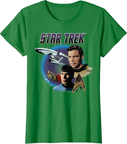 Vista 49 de Star Trek Original Series Vintage Enterprise T-Shirt Baby Blue