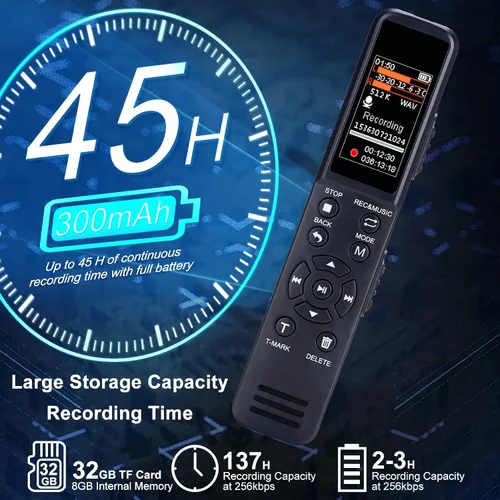 Vista 6 de Grabadora de voz digital, memoria de 8 GB + grabadora de bolsillo