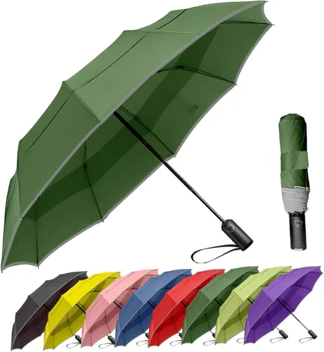 Vista 23 de MRTLLOA Paraguas de Viaje Compacto Resistente al Viento de 42/49 Pulgadas para Lluvia, Ligero, Portátil, Automático, Fuerte, Paraguas Plegable