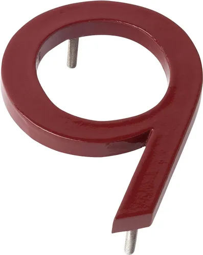 Vista 9 de Montague Metal Products MHN-06-F-BR1-2 Números flotantes modernos de aluminio cepillado sólido, 6 pulgadas, ladrillo rojo con recubrimiento en polvo
