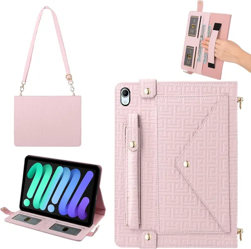 Vista 142 de Funda tipo bolso para iPad mini de 5ª/4ª/3ª/2ª/1ª generación de 7.9 pulgadas, Techcircle funda ligera tipo folio con soporte bandolera con billetera