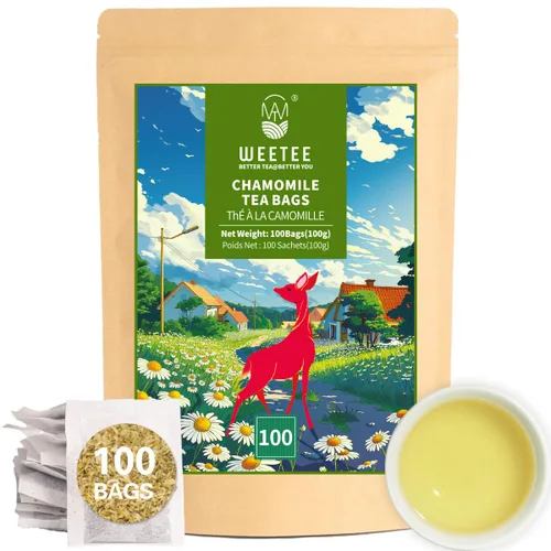 Vista 18 de WT WEETEE Bolsas de té de hierbas de manzana y canela, 60 unidades, mezcla perfecta de canela dulce, hibisco agrio, sabor natural, sin cafeína