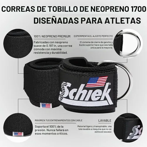 Vista 3 de Schiek Correas de tobillo de neopreno modelo 1700 deportivo Negro