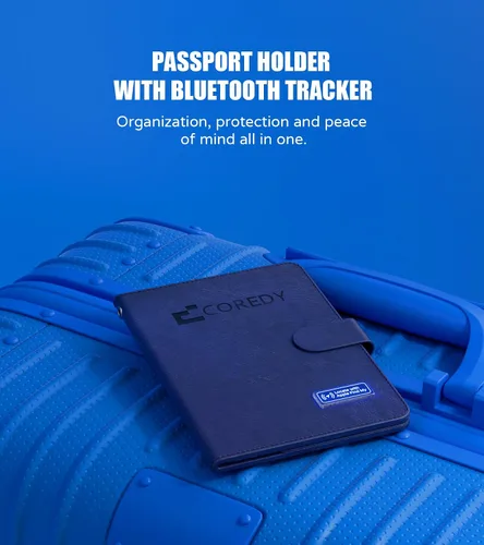 Vista 23 de Coredy Soporte para pasaporte con rastreador Bluetooth, funciona con Apple Find My (solo iOS), cubierta de pasaporte localizada, indicador de sonido