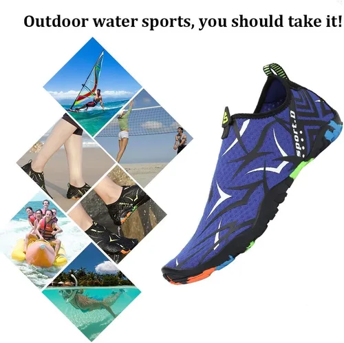 Vista 7 de Zapatos de agua para hombre y mujer, zapatos acuáticos descalzos, de secado rápido, para playa, natación, buceo, kayak, surf, deportes acuáticos