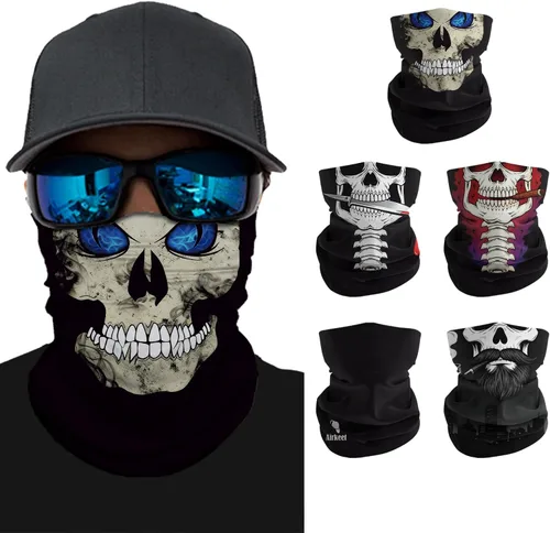 Vista 11 de Máscara facial para hombres y mujeres, protección solar UPF 30+, transpirable, bandana para motocicleta, senderismo, pesca
