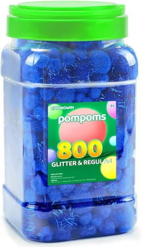 Vista 35 de Eppingwin - 2000 pompones negros, pompones suaves de 1 cm para manualidades, 0.4 pulgadas para proyectos de bricolaje de arte y manualidades (negro)