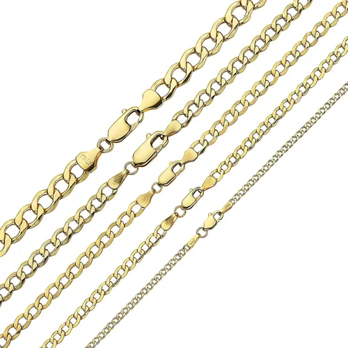Vista 3 de PORI JEWELERS 14K Yellow Gold 25MM 35MM 4MM 5MM 65MM 75MM 85MM CubanCurb Chain Necklace and Bracelet - Made In Italy