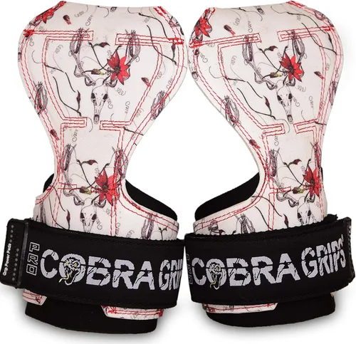 Vista 45 de Cobra Grips Weight Lifting Gloves with Adjustable Neoprene Padded Wrist Wraps - Heavy Duty Alternative to Power Lifting Hooks for Deadlifts Una goma