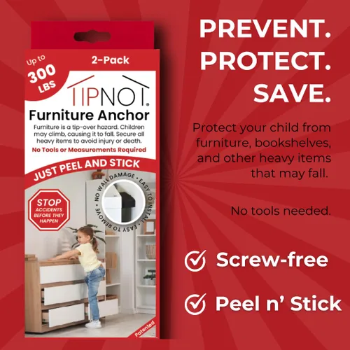 Vista 4 de Anclaje adhesivo para muebles, sin taladros, estético e invisible una vez instalado, anclaje de seguridad para muebles antipuntas para tu hogar a