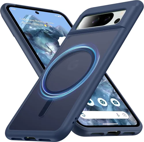 Vista 10 de Funda para Google Pixel 8 Pro con MagSafe [Soporte Ajustable][Carga Mientras Está de Pie][Militar a Prueba de Golpes] Parachoques de Silicona Suave