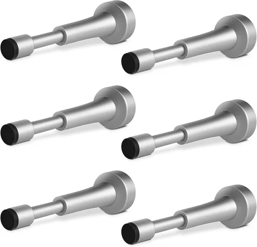 Vista 10 de Topes de puerta mate negros para pared - Tope de puerta de resorte de 4.33 pulgadas para la parte inferior de la puerta, tope de puerta de aluminio