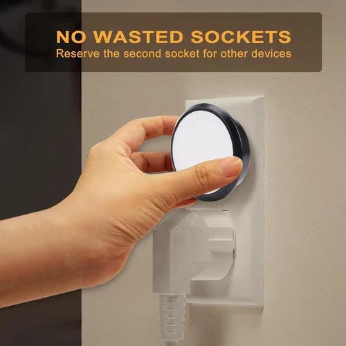 Vista 5 de Luces nocturnas enchufables a la pared, luz nocturna con sensor de atardecer a amanecer, blanco suave de 3000 K, luz nocturna compacta para niños