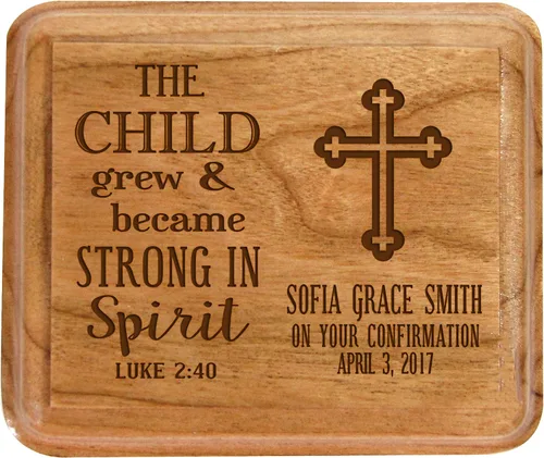 Vista 11 de LifeSong Milestones Caja de recuerdo personalizada de la 1ª Comunión May the grace of God shine on you Sacramentos personalizados regalos