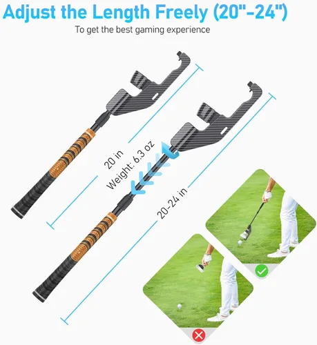 Vista 5 de VR Golf Club Handle Accessories Compatible with MetaOculus Quest 2, Adjustable Virtual Reality Golf Club Attachment Adapter for Family, Children