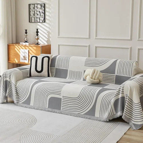 Vista 14 de WEYOND Funda de Sofá Boho de Chenilla con Borlas, Funda de Sofá Bohemia para Sofá de 1 Cojín, Sillón, Silla, 1 Plaza (71" x 91", Negro)