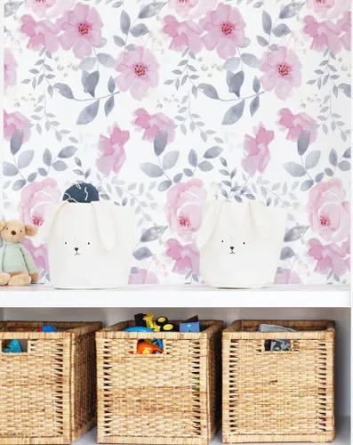 Vista 8 de Cohoo Home Papel de contacto floral para despegar y pegar, papel de contacto rosa floral para gabinete, autoadhesivo, extraíble, papel tapiz