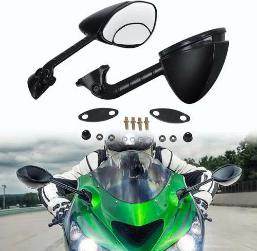 Vista 8 de TCT-MOTORPARTS Espejo retrovisor de 0.315 in para Kawasaki Ninja ZX14 06-11 ZX 14R 12-23 ZZR1400 06-23