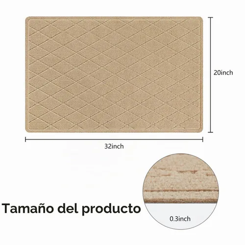 Vista 2 de Stair Treads for Wooden Steps Indoor, KOOTETA 1 Pack 20" X 32" Non Slip Beige M