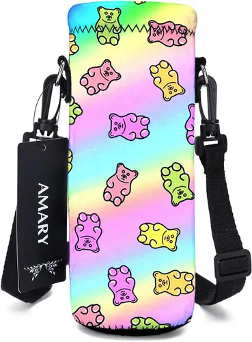 Vista 15 de AMARY - Bolsa de transporte de neopreno para botella de agua, con correa ajustable para el hombro, cubierta aislada para botellas de acero Aves