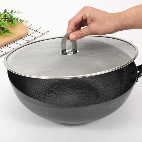 Vista 6 de 3pcs Stainless Steel Fry Pan Splatter Screen, Fine Mesh Oil Guard