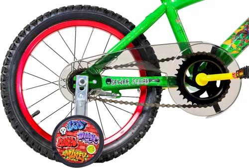 Vista 4 de Dynacraft Teenage Mutant Ninja Turtles Bicicleta para Niños Varones de 5 a 7 años – Bicicleta para niños principiantes con ruedas de entrenamiento