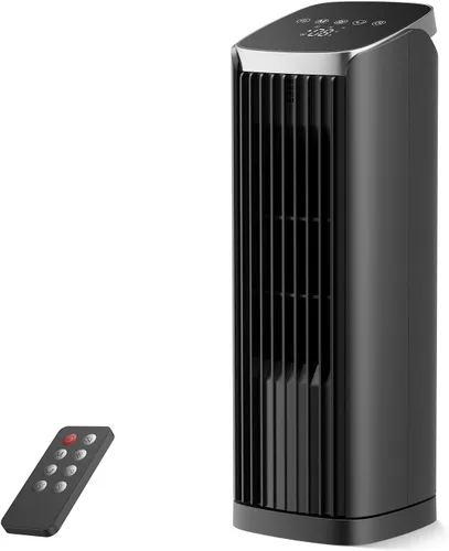 Vista 9 de PNTCK Ventilador para dormitorio, ventilador de torre de 13 pulgadas con 3 velocidades máximas de 23 pies/s, ventilador de escritorio oscilante