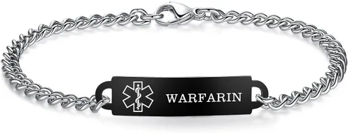 Vista 106 de Pulseras de identificación de alerta médica de 6.5 "-8.5" para mujeres, pulseras de emergencia médica de acero inoxidable, grabado gratuito